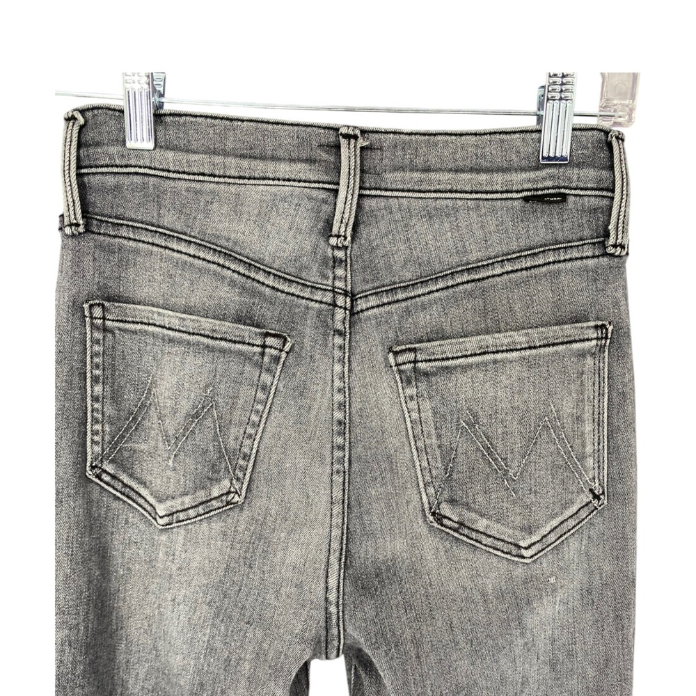 Mother The Pixie Dazzler Ankle Fray Digging Up‎ Dirt Grey High Rise Jeans 25 - Picture 14 of 14